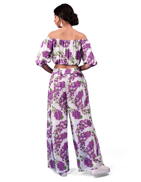 FLORAL PRINTED OFF SHOULDER TOP WITH TROUSERS COORD SET – Rimi Nayak India