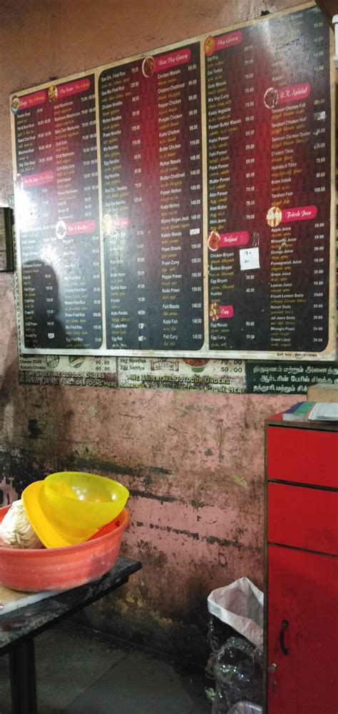 Menu at R K Tandoori Chicken, Vellore