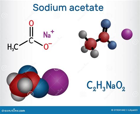 Sodium Acetate Molecule. it is Food Additive E262 Stock Vector ...