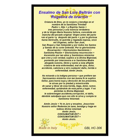 Oracion San Luis Beltran
