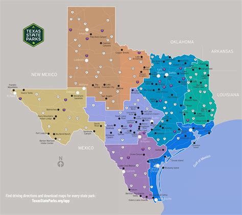 Texas State Parks Map - List of Texas state parks - Ontheworldmap.com