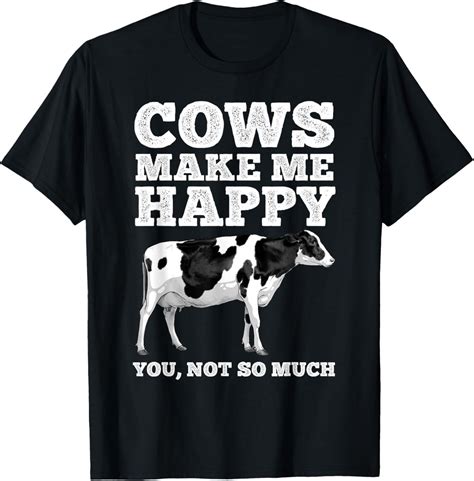 Cool Cow Art For Men Women Cow Farmer Dairy Cows Farm Animal T-Shirt ...