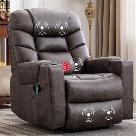 Buy ANJ Massage Electric Recliner Chairs with Heat, Faux Leather Power ...