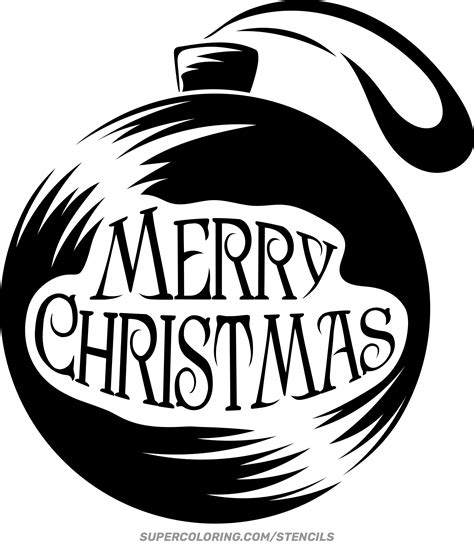 Stencil of Merry Christmas | Free Printable Papercraft Templates