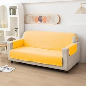 HOKIPO Quilted Polyester Sofa Cover Mat, Seat Length 165 cm, Yellow (IN ...