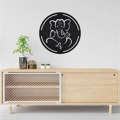 Ganesha Pine Wood Décor Art for Wall, Door, Almirah, Fridge Etc ...