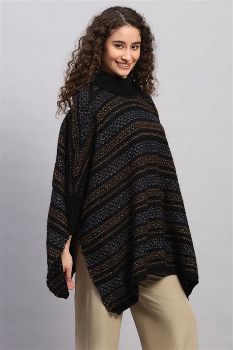 Buy MULTI STITCH KNITTED PONCHO Online in India