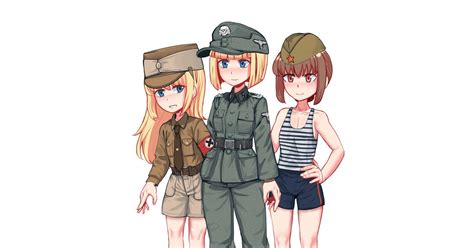 female soldier, Nazi Germany, German Army / Triple Trouble - pixiv