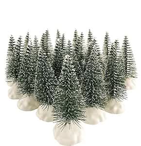 Buy ENNAS 24PCS 3.93" Tall Pine Tree with Snow Frost for Crafts/Home ...
