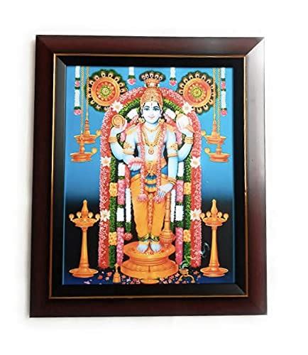 PREX INDIA Guruvayurappan, Lord Vishnu, PG013 Deities Photos with Wood ...