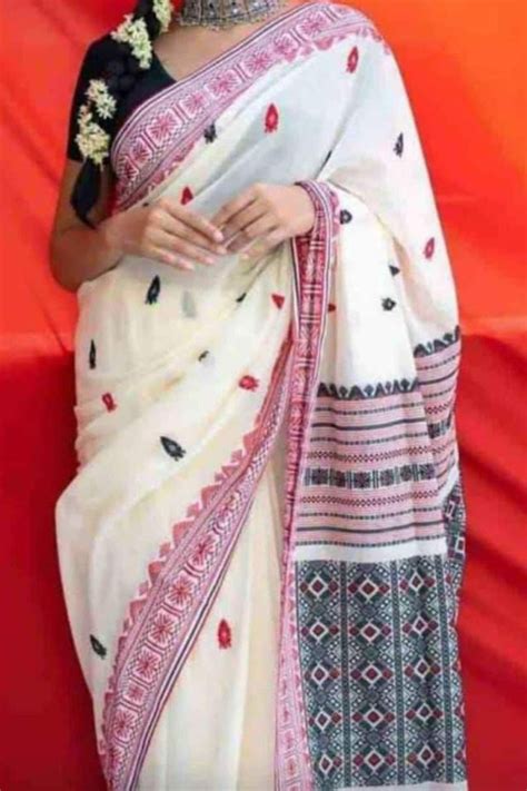 Assam Khadi jamdani saree – Monamaar
