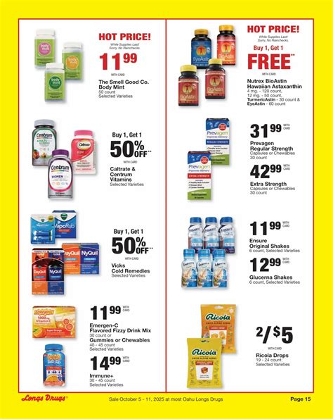 Longs Drugs Weekly Ad - Circular Flyers