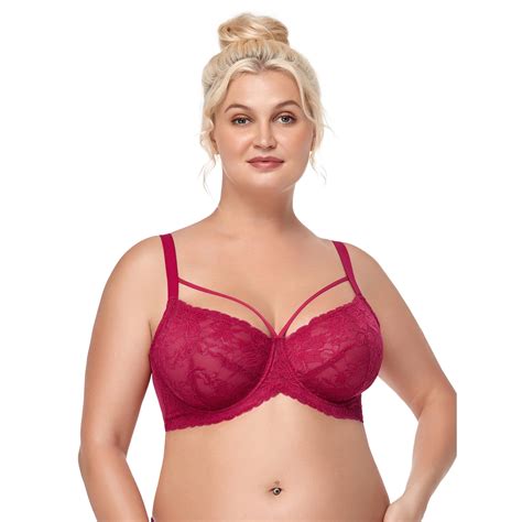 HSIA Womens Plus Size Bras Full Coverage Mesh Unlined Minimizer Bras ...