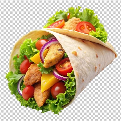 Tortilla wrap with fried chicken and vegetables | Premium AI-generated PSD