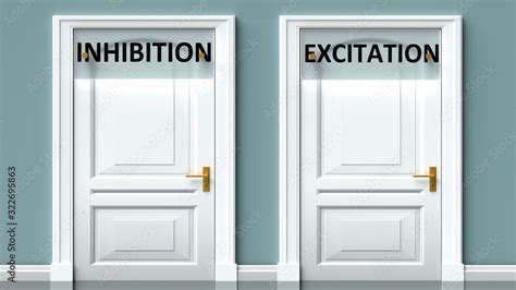Inhibition and excitation as a choice - pictured as words Inhibition ...