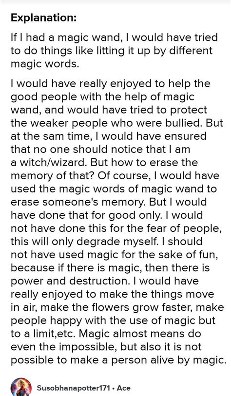 please add some more points. topic - ' if I had a magic wand' it's a ...