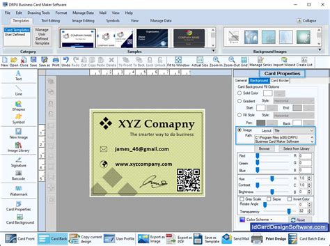 Business Card Design Software screenshots for how to create visiting cards
