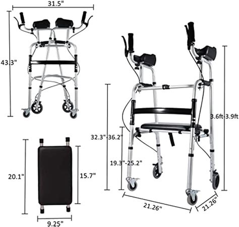 Buy FZYUAN Stand Upright Walkers for Seniors with Seat, Foldable ...