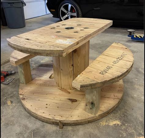Upcycled cable spool garden bench – Artofit