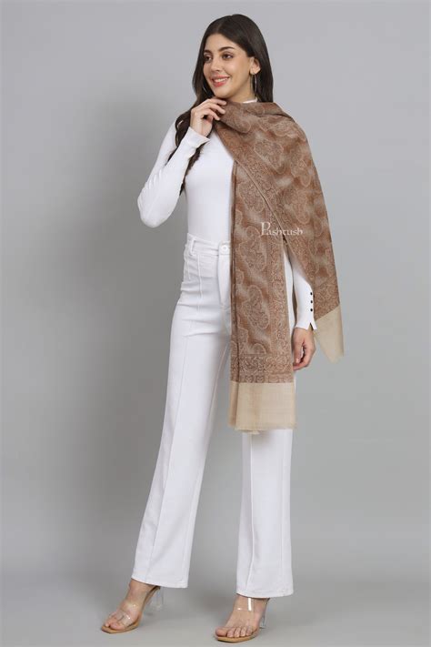 Pashtush Womens Extra Fine Wool Stole, Design, Orange – Pashtush Shawl ...