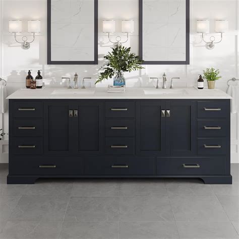 Amazon.com: Eviva Luxurious Double Sink Bathroom Vanities - Dark Gray ...