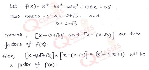 Class10 CBSE Maths Important Questions Chapter Polynomials