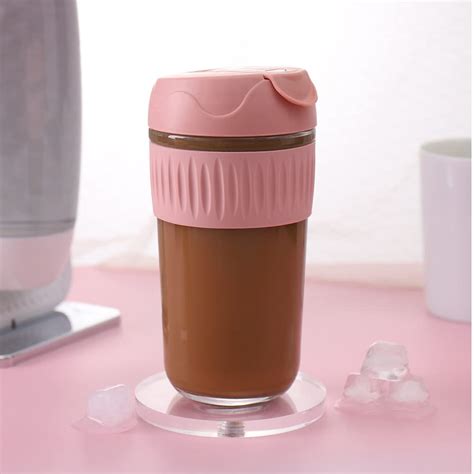 Buy WRINGO Dual Sipper Glass Travel Coffee and Juice Mug with Lid ...
