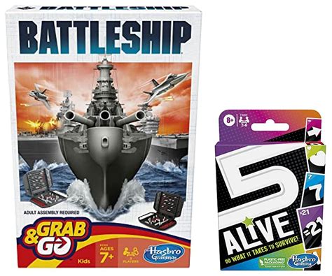 Buy Hasbro Gaming Battleship Grab and Go Game, Portable 2 Player Game ...