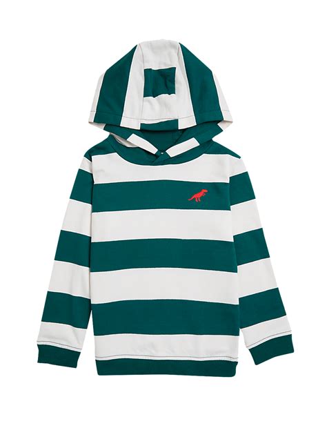Buy Cotton Rich Striped Hoodie at Marks & Spencer