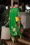 Buy Green Crepe Embroidery Sweetheart Spring Blooming Floral Jacket And ...