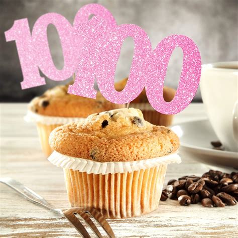 Buy LINGPAR 100 Years Old Pink Cake Toppers Happy 100th Birthday ...