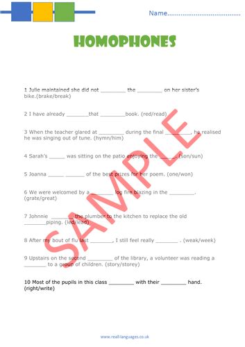 Image result for Homophones Break Brake Worksheet