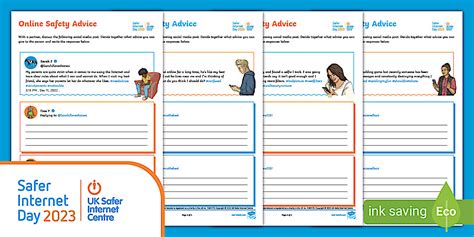 Safer Internet Day: Online Safety Advice Partner Worksheet