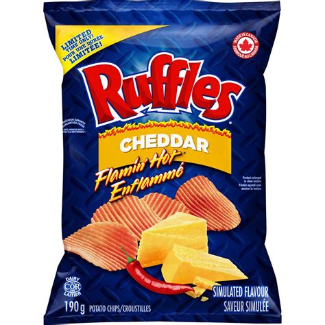 Ruffles Flamin' Hot Cheddar Potato Chips, 190g/6.7 oz., {Imported from