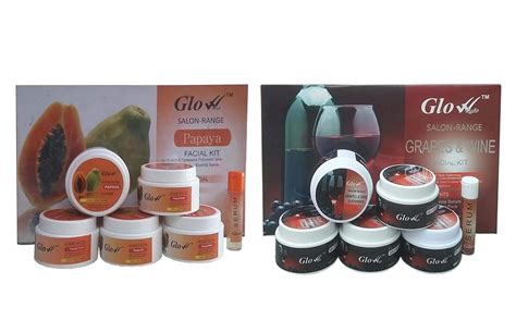 Glow Right (PAPAYA FACIAL KIT 310g + GRAPES & WINE FACIAL KIT 310g ...