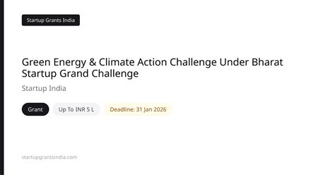 Green Energy & Climate Action Challenge under Bharat Startup Grand ...