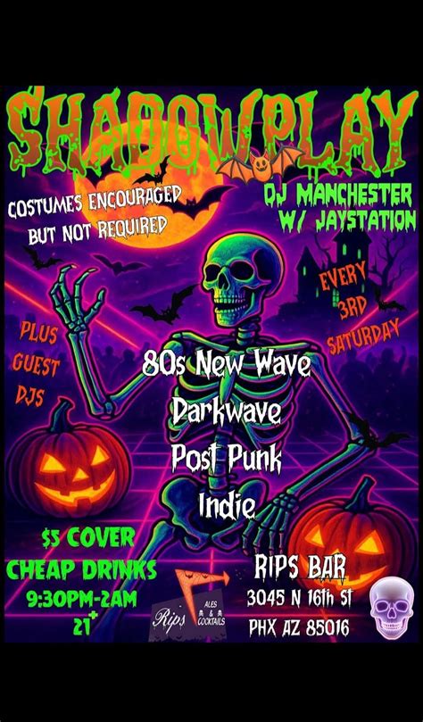 SHADOWPLAY at Rips!, Rips Bar, Phoenix, 18 October to 19 October