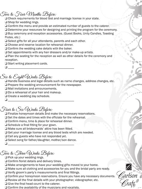 Basic Wedding Checklist 的图像结果