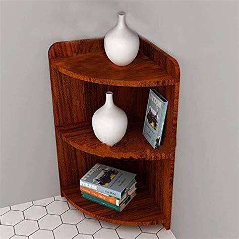 Dews Furniture Sheesham Wood 3 Tier Corner Shelf Wall Shelves for ...
