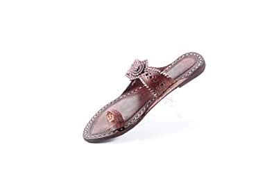 VHAAN Special Handcrafted Dark Brown Ladies Kolhapuri Chappal Ethnic ...