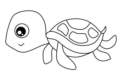 cartoon turtle outline image for coloring book 17684522 Vector Art at ...