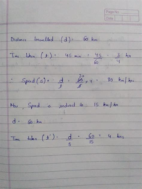 Anl calculated that it will take 45mintutes to cover a distance of 60 km by his car how long ...