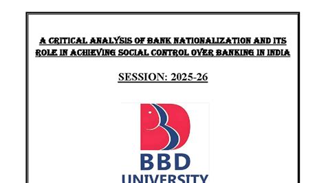 Critical Analysis of Bank Nationalization in India - LLM 21201 - Studocu