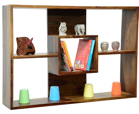 DESIFURNO Sheesham Wood Wall Shelf for Living Room | Rectangular Wall ...