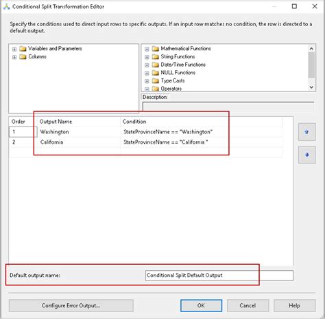 Using Conditional Split for Validation SSIS 的图像结果