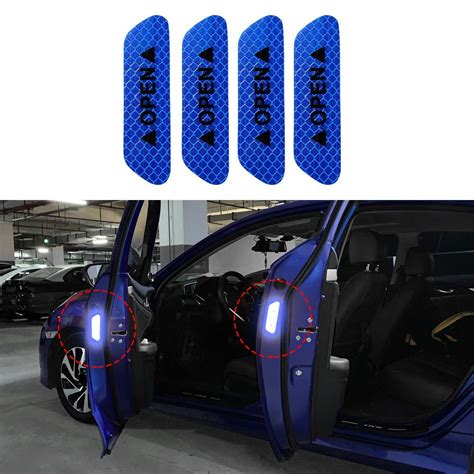 Mr Fix® (4 pcs - Blue) Car Door Open Sticker Reflective Tape Safety ...