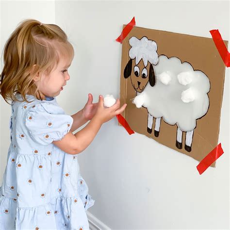 Easy Toddler Craft - Cotton Ball Sheep - 7 Days of Play | Easy toddler ...