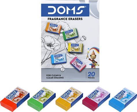 Doms Non-Toxic Dust Free Extra Long Eraser Box Pack | For Clean & Clear ...