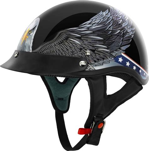 Buy VCAN Cruiser Patriotic Eagle USA Graphics Motorcycle Half Helmet ...
