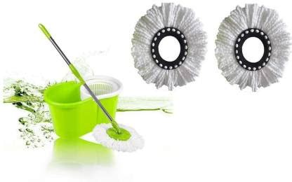Gentech Elegant Green Wet & Dry Bucket Magic Mop - [With 2 Refills] Mop ...